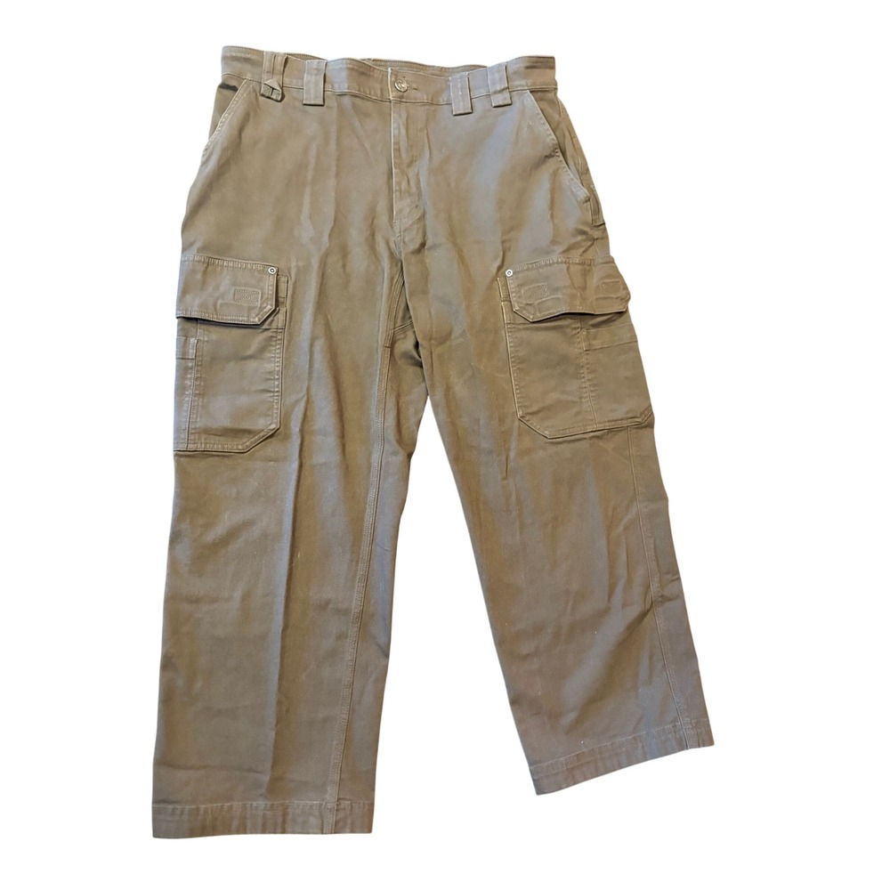 Duluth Trading Co Flex Fire Hose Cargo Pants Mens Brown Work Utility Trousers